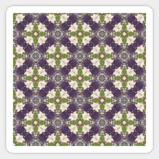 Lime Green, Purple and Cream Pattern  - WelshDesignsTP003 Sticker